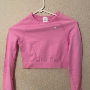 GymShark Small Baby Pink Vital Seamless 2.0 Long Sleeve Crop Top